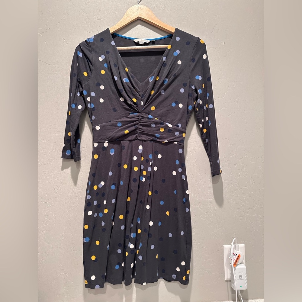 Boden Gray Polka Dot Marion Jersey Tunic Dress Size 6 Regular - Picture 1 of 8
